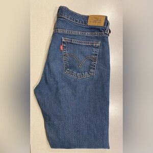 Levis 505 Vintage 90s Womens 8M Straight Leg Mid Rise Denim Jeans Dark Wash Blue